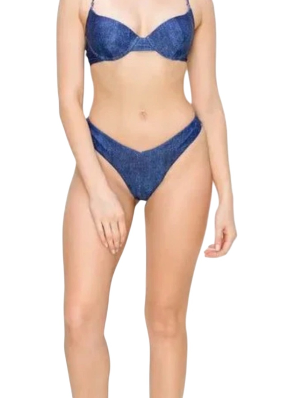 AndTheWhy Denim Print 2-Piece Bikini Swimsuit